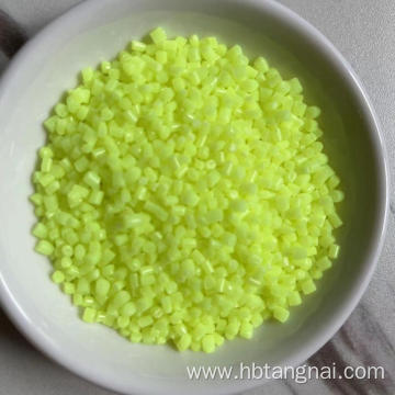 Granular fluorescent brightener plastic particle